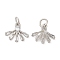 Rack Plating Brass Pave Clear Cubic Zirconia Sun Charms with Jump Ring, Long-Lasting Plated, Lead Free & Cadmium Free, Platinum, 12.5x14.5x2.5mm, Hole: 4mm
