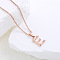 Stainless Steel Letter Pendant Necklaces for Women Men, Rose Gold, Letter E