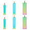 6Pcs 3 Size PVD Vacuum Plating 304 Stainless Steel Pendants, Laser Cut, Stamping Blank Tag, Rectangle, Rainbow Color, 2pcs/size