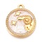 Alloy Enamel Pendants, Golden, Flat Round Charm, Aries, 18x15.5x2mm, Hole: 1.4mm