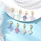 Transparent Glass Cross Pendant Decorations, with Zinc Alloy Lobster Claw Clasps, Golden, 29mm