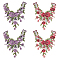 4pcs 2 Colors Peony Pattern Polyester Computerized Embroidered Cloth Collar, Neckline Trim Clothes Sewing Applique Edge, DIY Garment Accessories, Mixed Color, 445x345x1.5mm, 2pc/color