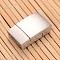 Tarnish Resistant Matte 304 Stainless Steel Rectangle Magnetic Clasps with Glue-in Ends, Stainless Steel Color, 20x12x5mm, Hole: 3x10mm