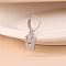 Halloween Theme Ghost Brass Micro Pave Clear Cubic Zirconia Hoop Nose Rings with Charms, Platinum, Inner Diameter: 8mm