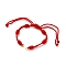 Adjustable Braided Nylon Cord Bracelet Making, with 304 Stainless Steel Open Jump Rings, Red, Single Chain Length: about 6 inch(15cm)