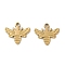 Ion Plating(IP) 304 Stainless Steel Charms, Golden, Bees, 7.5x8.5x0.8mm, Hole: 0.8mm