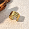 304 Stainless Steel Chunky Cuff Rings, Wide Band Open Rings, Golden, 11.5mm, Inner Diameter: 18.4mm