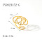 Vintage Stainless Steel Open Cuff Rings Simple Luxury Fashion Accessory, Real 18K Gold Plated, Inner Diameter: 20mm