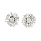 Brass Earring for Women, Flower, Stud Earrings, Platinum, 24x24mm