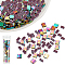 NBEADS About 336 Pcs Tila Beads Half Tila Beads, 5x5mm/5x2mm 2-Hole Glass Seed Beads Rainbow Rectangle Mini Beads Japanese Glass Beads for Bracelet Necklace Earring Jewelry Making