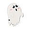 Halloween Printing Acrylic Pendants, Ghost Charms, White, 41x29x2mm, Hole: 1.8mm