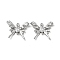 Brass Micro Pave Cubic Zirconia Pendants, Cadmium Free & Nickel Free & Lead Free, with Glass, Butterfly Charms, Real Platinum Plated, 15x18x3mm, Hole: 1.4mm