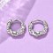 Brass Hoop Earrings, Rack Plating, Long-Lasting Plated, Lead Free & Cadmium Free, Twist Ring, Platinum, 11x12x3mm