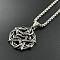 Stainless Steel Punk Skull Pentagram Pendant Necklaces for Men's Jewelry, Stainless Steel Color