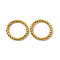 Manual Polishing 304 Stainless Steel Link Rings, Twisted Ring Quick Link Connector, Real 18K Gold Plated, 15x2mm, Inner Diameter: 11mm