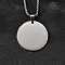 304 Stainless Steel Blank Pendant Necklaces, with Box Chain and Manual Polishing Pendants, Stainless Steel Color, Flat Round, 17.72 inch(45cm), Charm: 30mm