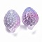 Transparent Glass Charms, Lemon, Plum, 14x10x9mm, Hole: 1.2mm