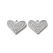 Brass Micro Pave Cubic Zirconia Pendants, Cadmium Free & Nickel Free & Lead Free, Heart, Real Platinum Plated, 10.5x14x2mm, Hole: 1.4mm