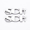 Non-Tarnish 201 Stainless Steel Pendants, Cut, Word SDH, Stainless Steel Color, 23.5x7x1mm, Hole: 1.4mm