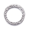 Non-Tarnish 304 Stainless Steel Linking Rings, Laser Cut, Textured, Round Ring, Stainless Steel Color, 15x0.8mm, Inner Diameter: 11mm