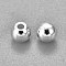 304 Stainless Steel Beads, Round, Silver, 4x3mm, Hole: 2mm
