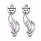 Non-Tarnish 304 Stainless Steel Hollow Pendants, Cut-Out, Cat Shape, Stainless Steel Color, 32x14x2mm, Hole: 1.4mm