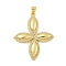 Rack Plating Brass Micro Pave Clear Cubic Zirconia Pendants, Long-Lasting Plated, Lead Free & Cadmium Free, Flower, Real 18K Gold Plated, 38x29.5x4mm, Hole: 4x3.5mm