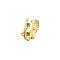 Golden Stainless Steel Micro Pave Cubic Zirconia Cuff Rings, Branch, Lime Green, US Size 6(16.5mm)