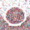 Transparent Inside Colours Glass Seed Beads, Triangle, Mixed Color, 3.4x3.4~3.8x3.4~3.8mm, Hole: 1mm, about 7500pcs/pound