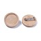 304 Stainless Steel Brooch Cabochon Bezel Settings, with Wood Tray, Flat Round, BurlyWood, Tray: 30mm, 35x5mm