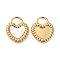 Ion Plating(IP) 304 Stainless Steel Pendants, with White Shell, Heart Charm, Real 14K Gold Plated, 17.5x15x3mm, Hole: 6x4.5mm