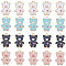 SUNNYCLUE 1 Box 40Pcs Bear Charms Bulk Enamel Bear Charm Cartoon Style Cute Small Pink Blue White Black Animal Charms Heart Love Bears Charm for Jewelry Making Charms DIY Keychain Crafts Supplies