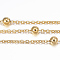 Ion Plating(IP) 304 Stainless Steel Cable Chains, Satellite Chains, with Steel Beads, Soldered, with Spool, Flat Oval, Golden, 2x1.5x0.2mm, about 32.8 Feet(10m)/roll