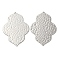 Brass Pendants, Cadmium Free & Nickel Free & Lead Free, Flower Charm, Textured, Real Platinum Plated, 39x28x1mm, Hole: 1.4mm