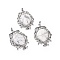 Natural Howlite Big Pendants, Teardrop Charms, with Rack Plating Platinum Tone Brass Findings, 56x37x8mm, Hole: 7x4.5mm