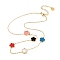 304 Stainless Steel Necklace, with Resin, Shell, Flower, Golden, 15.67~15.87 inch(39.8~40.3cm)