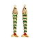 Brass Micro Pave Cubic Zirconia Pendants, with Enamel, Fish, Real 18K Gold Plated, 45x10.5x6mm, Hole: 1.4mm