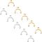 PVD Vacuum Plating 304 Stainless Steel Chandelier Components Links, Arch Shape, Golden & Stainless Steel Color, 8.5x9.5x0.5mm, Hole: 1mm, 2 Colors, 30pcs/color, 60pcs/box