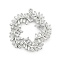 Brass Pendants, Flower Charms, with Glass, Platinum, 30.5x28x4.5mm, Hole: 1.5mm