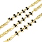 Brass Oval Link Chains, with Glass Seed Beads, Lead Free & Cadmium Free, Long-Lasting Plated, Rack Plating, Soldered, with Spool, Real 18K Gold Plated, 7.5x3x0.5mm and 4x3x0.5mm and  6.5x2mm