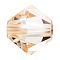 Preciosa® Crystal Beads, Czech Crystal, Bicone(451 69 302 Rondelle), 00030 235 Honey, 4mm, Hole: 0.8mm