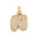 Латунные микропаве прозрачные подвески с фианитом KK-B099-01G-N-1