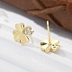 Серьги-гвоздики из латуни в форме клевера EJEW-R016-20G-5