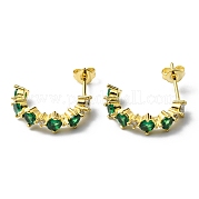 Изогнутые серьги-гвоздики со стразами EJEW-D055-12G