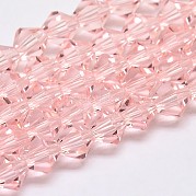 Подражать австрийский хрусталь двойной конус стеклянные бусы нити GLAA-F029-6x6mm-15