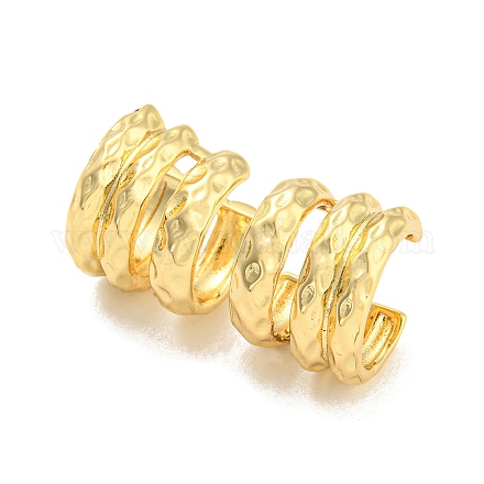 Латунные серьги-каффы с несколькими линиями EJEW-A028-50G-1