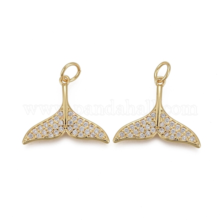 Латунные микропаве прозрачные кубические циркониевые подвески KK-F821-30G-1