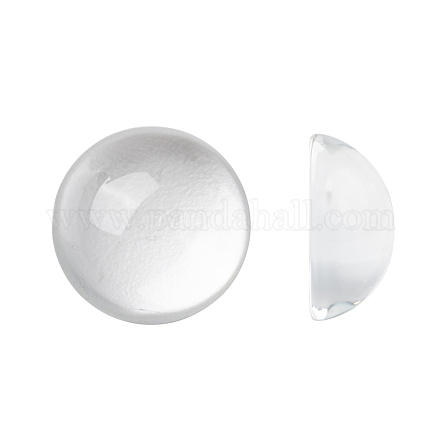 Прозрачный полукруглый стеклянные кабошоны GGLA-R027-14mm-1