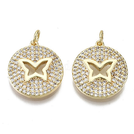Латунные микропаве прозрачные подвески с фианитом ZIRC-S067-100-NF-1