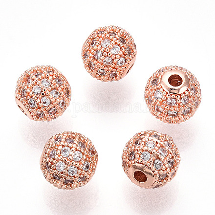Стойки обшивки латунь кубического циркония бусы ZIRC-S001-8mm-A03-1